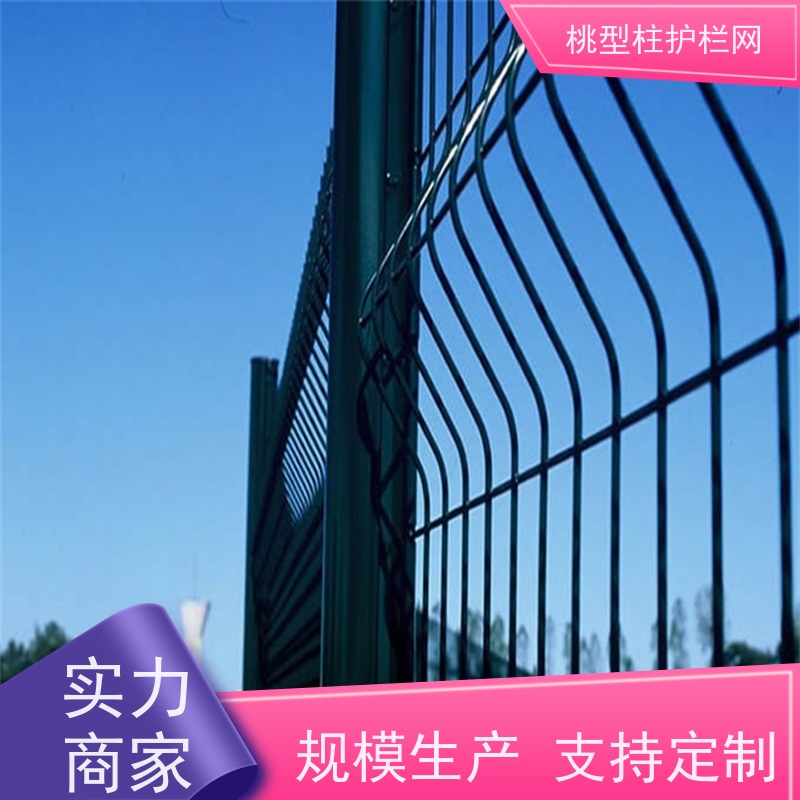 德瑞克斯护栏网桃型柱绿色铁丝网抗老化战斧式立柱围栏