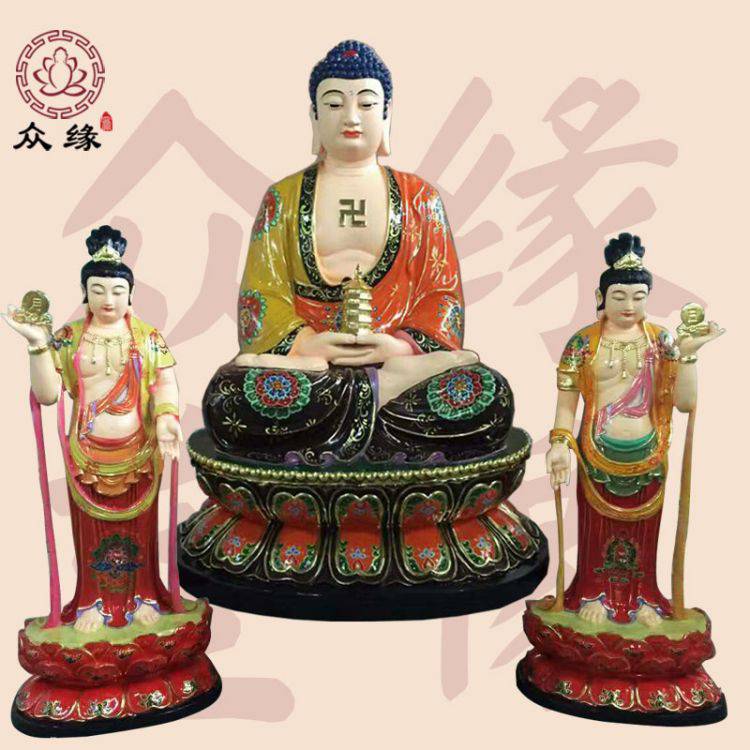 供应东方三圣 树脂玻璃钢日光月光菩萨 药师佛 东方三圣佛像