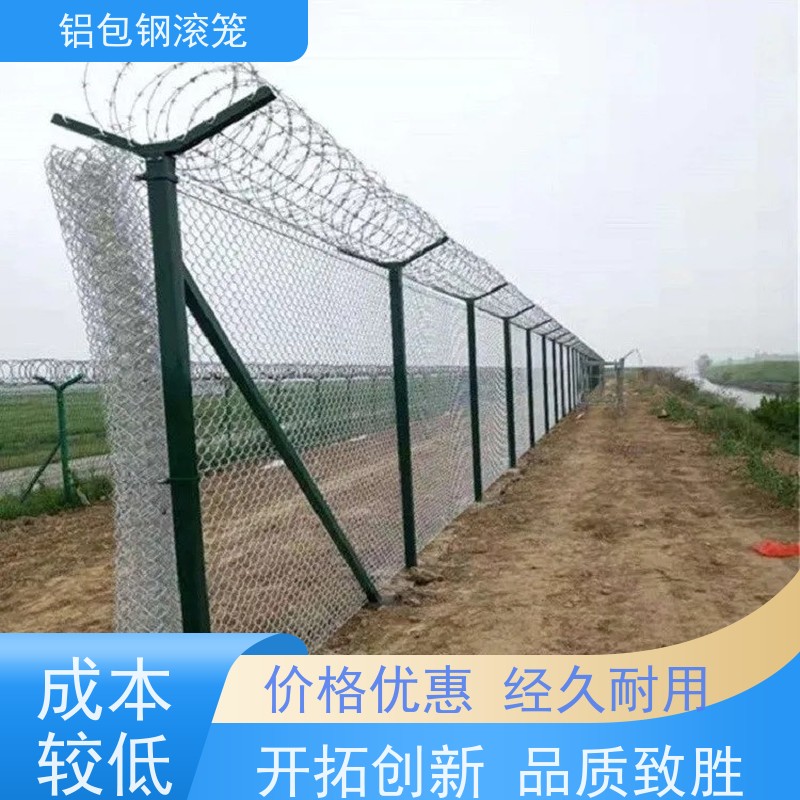 铝包钢菱形网围界网新型机场围网防腐性能高