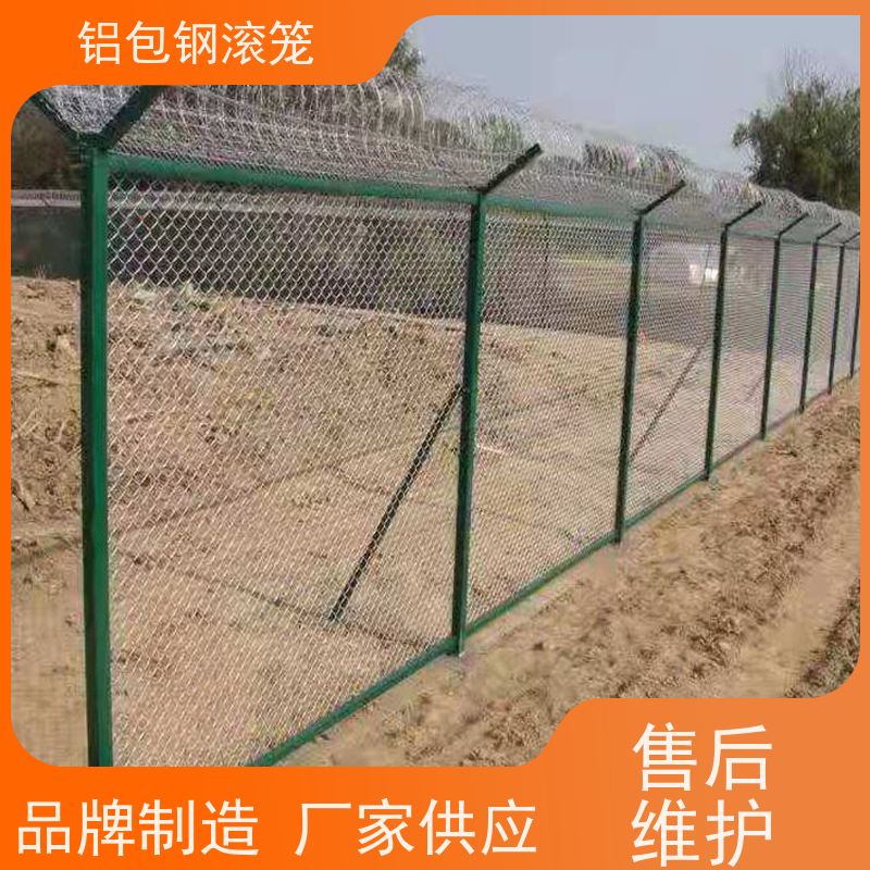 铝包钢菱形网分界线防攀爬网新型机场围网耐腐蚀性好