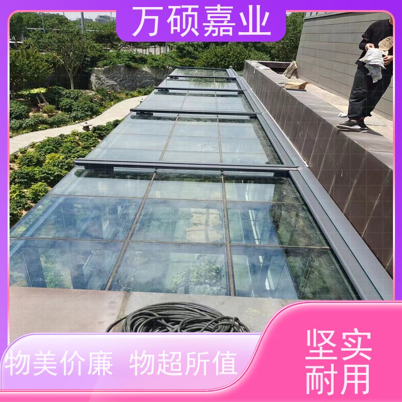 万硕 阳光房户外 遮阳天幕蓬 隔热防晒 电动伸缩棚玻璃房顶 