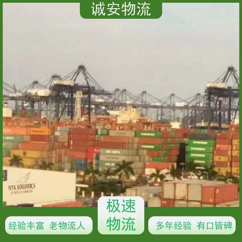 诚安物流45尺自备柜盐田拖柜陆运送货到门一天到