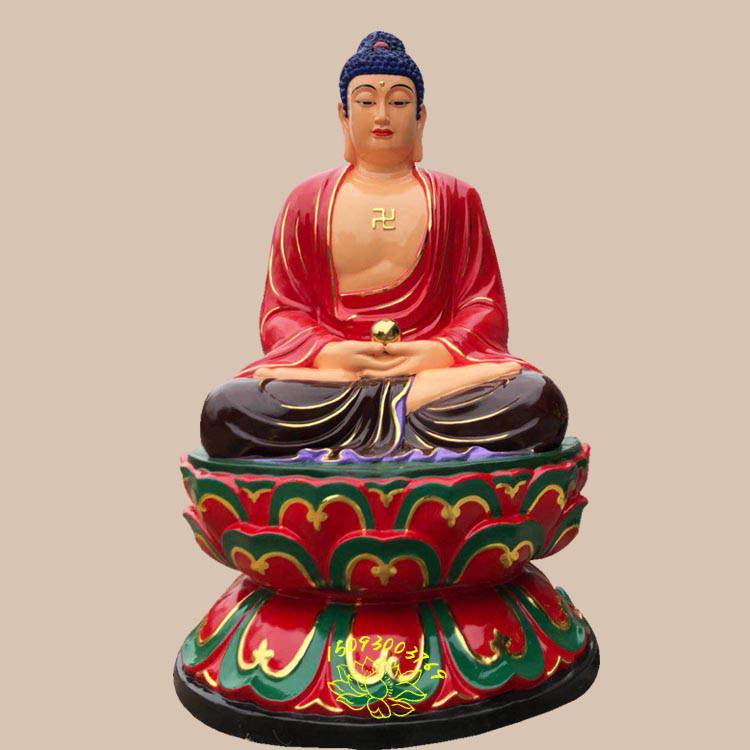 西方阿弥陀佛神像价格 玻璃钢寺庙佛像批发 释迦弥尼 东方三圣佛像