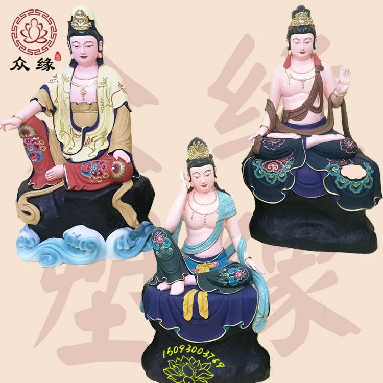 彩绘观音三十三造像 白衣卧莲观音菩萨佛像 一叶观世音雕像