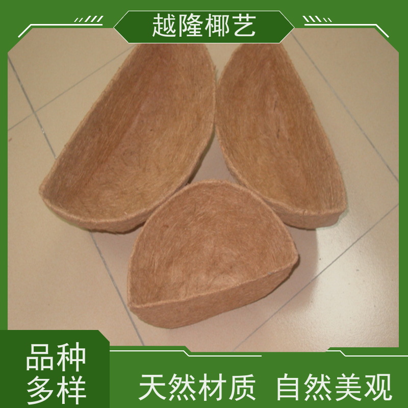 越隆椰艺 吊挂花篮配件 方形椰棕篮 环保自然 长期供应