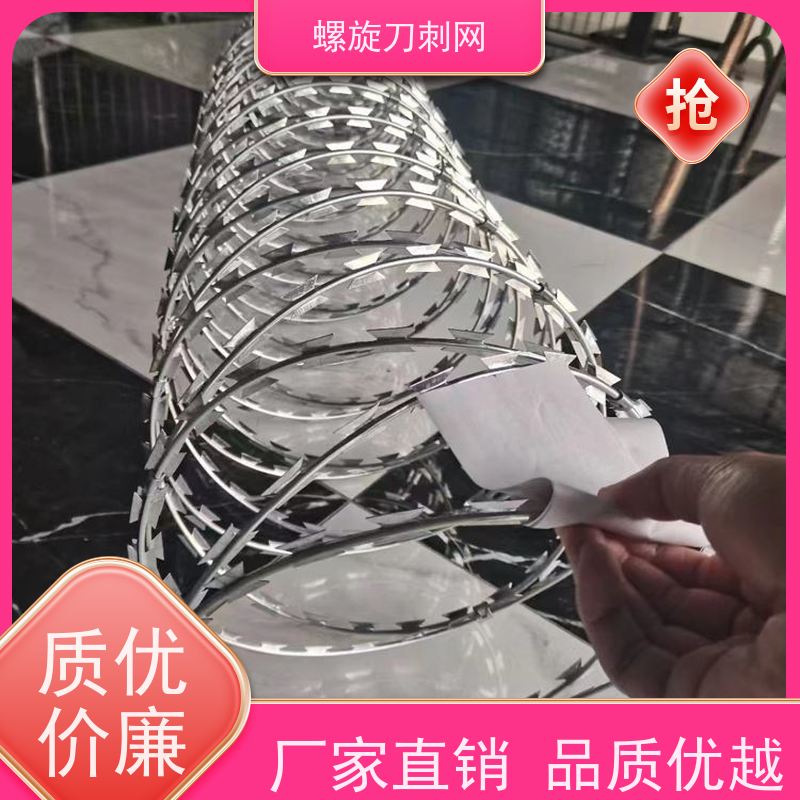 蛇腹型刀刺网小区学校防盗网刀片刺绳热镀锌刺丝滚笼材质