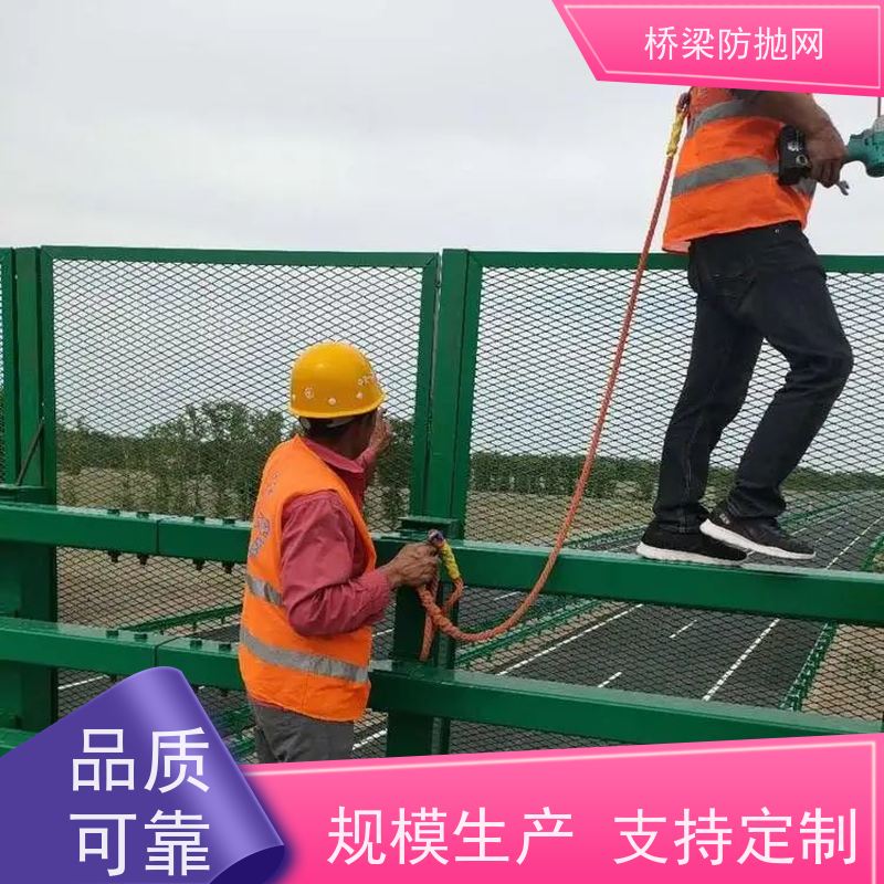 桥梁防护网高架桥围栏网人行天桥防落物网浸塑防抛网