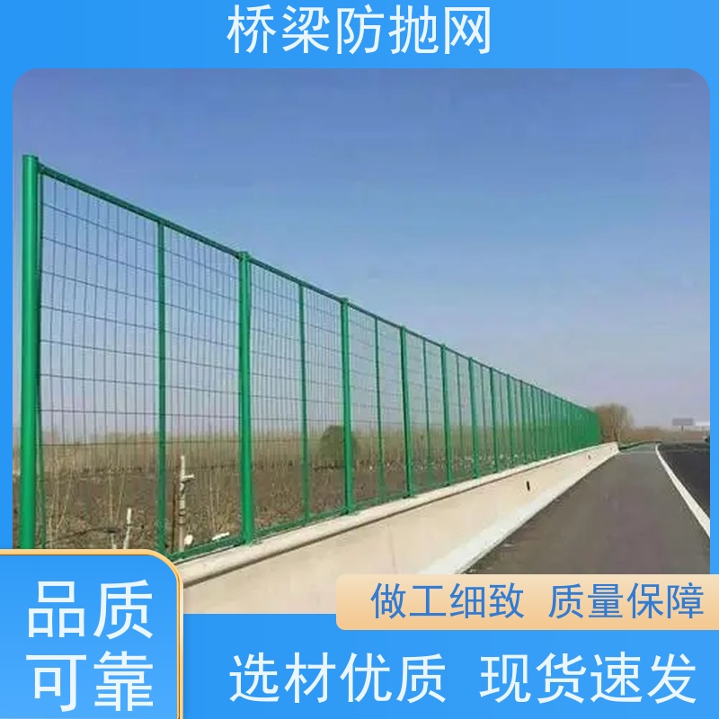高架桥防抛网公跨铁隔离栅桥梁桃型柱防护网浸塑防眩网