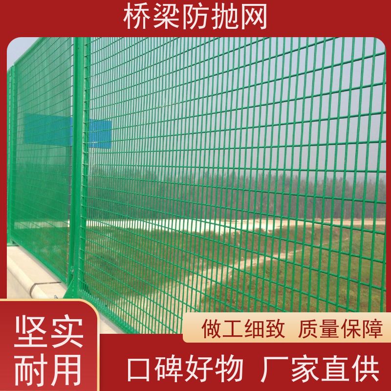 大桥防抛护栏公跨铁隔离栅桥梁桃型柱防护网浸塑防眩网