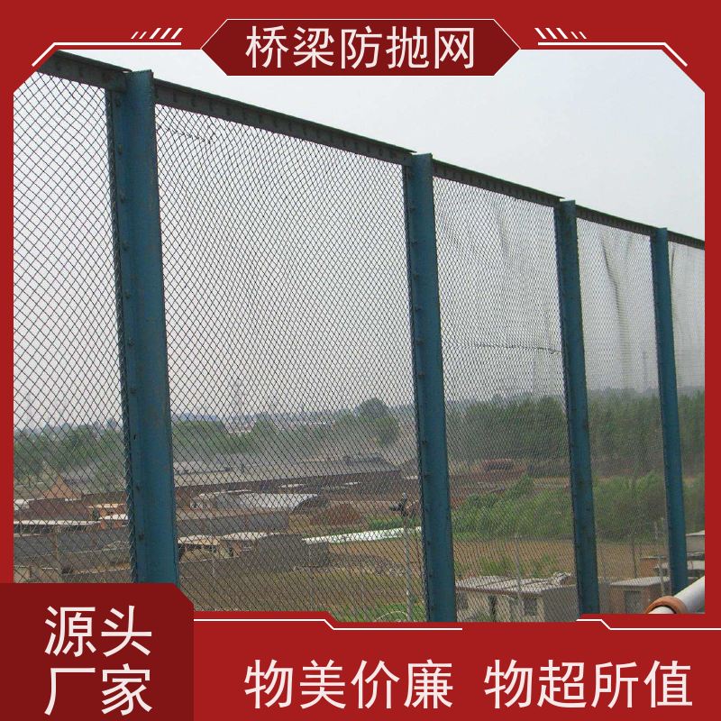 大桥防抛护栏公跨铁隔离栅桥梁桃型柱防护网高速防眩网