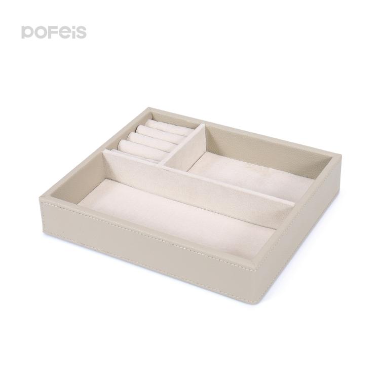 专柜珠宝手链项链耳环分格展示用品盘定制PU皮革首饰文玩收纳盘