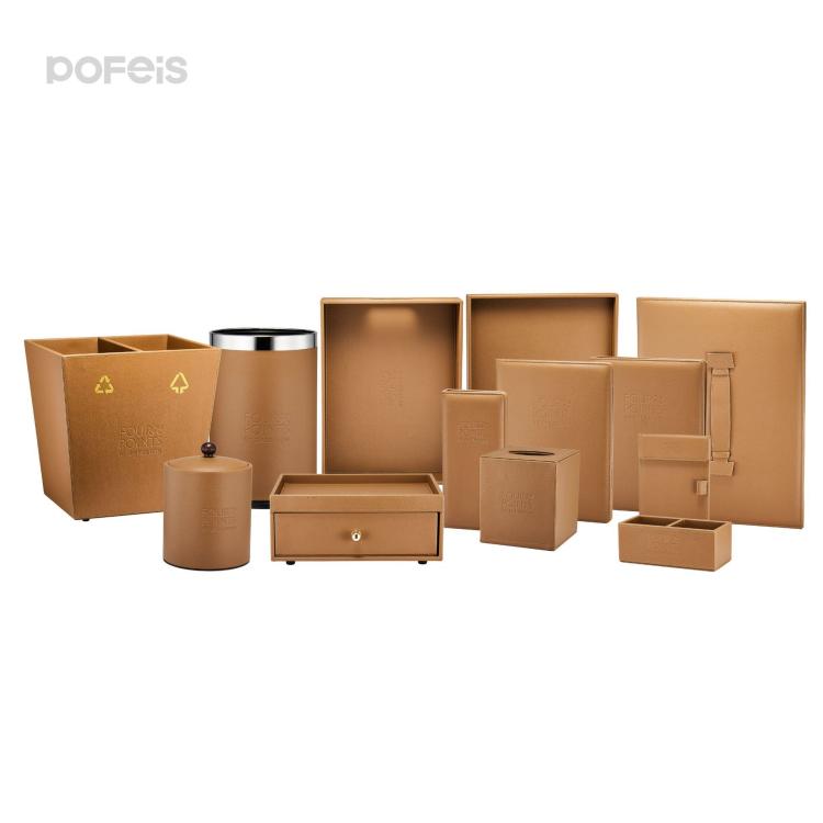 新款定制宾馆客房皮制品套装 酒店皮具用品酒店客房皮具用品供应
