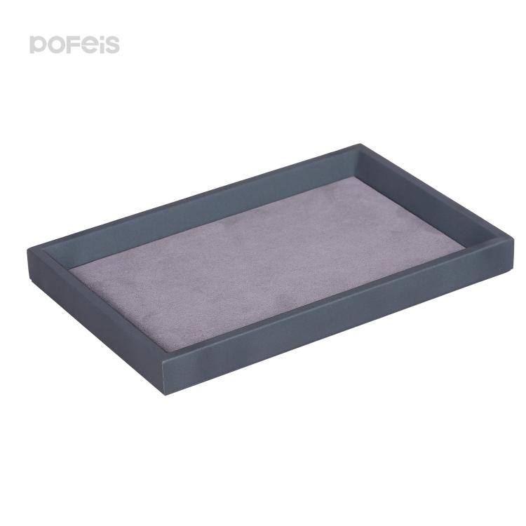 现代简约撞色首饰收纳盘pu皮革戒指饰品置物陈列盘珠宝项链看货盘