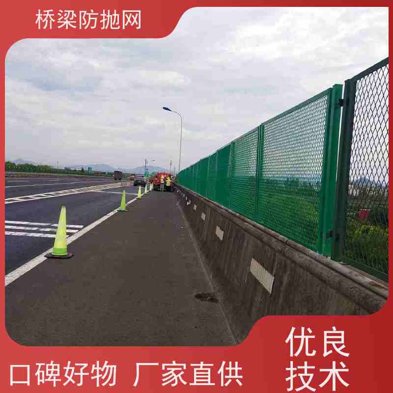 高架桥防抛网高速防落网桥梁桃型柱防护网浸塑防眩网