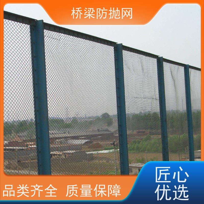 桥梁防护网高速中间钢板网人行天桥防落物网浸塑防眩网