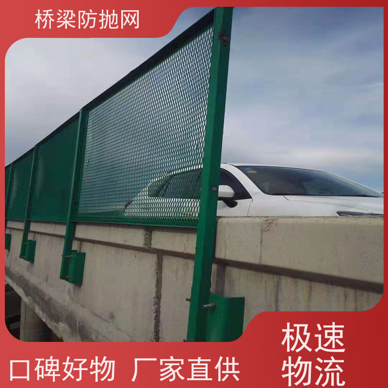 桥梁防抛网公跨铁隔离栅浸塑菱形防落物网高速防眩网