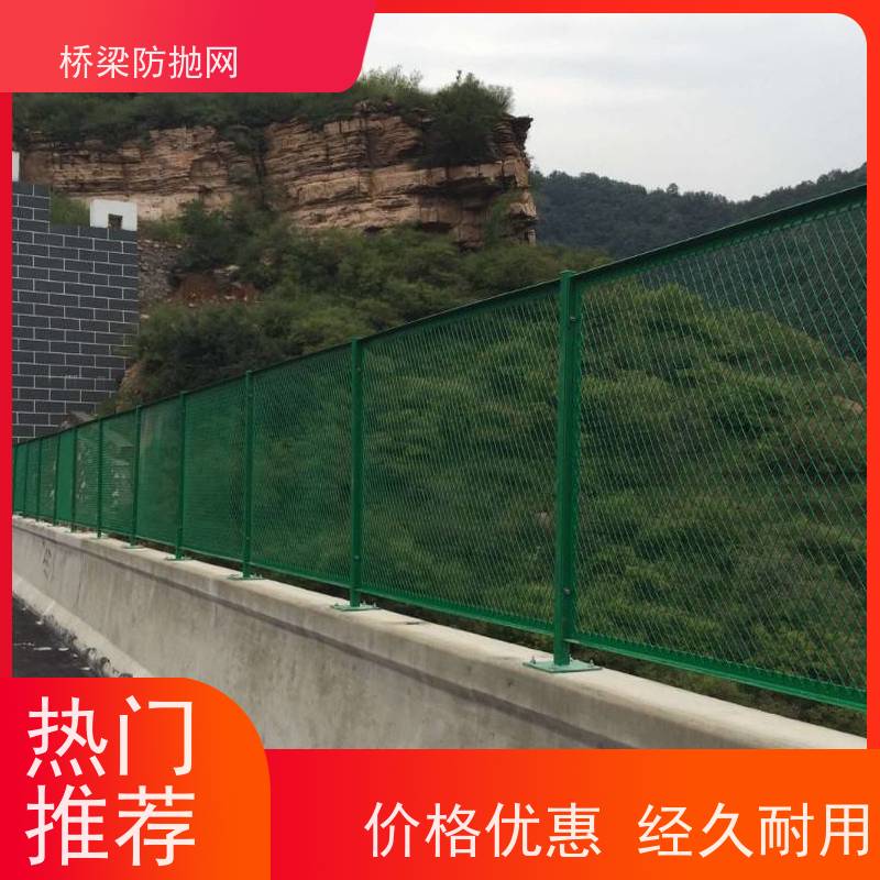 桥梁防护网高速中间钢板网人行天桥防落物网浸塑防抛网