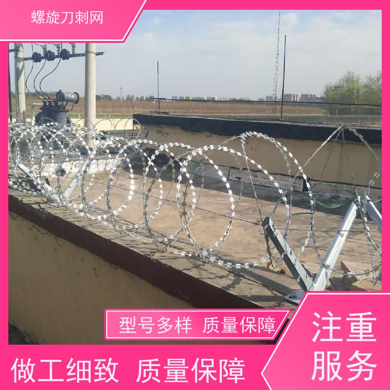 防攀爬刀刺网小区学校防盗网刀片刺绳热镀锌刺丝滚笼材质