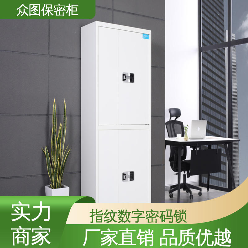 钢制文件柜通双节带斗 文件保密柜 灰白或纯白可选 国保锁财务档案柜 众图ZHS-B01办公用
