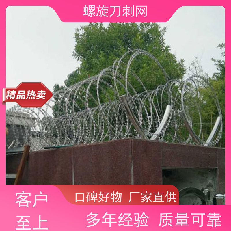刀片刺绳小区学校防盗网围墙镀锌刀刺网材质
