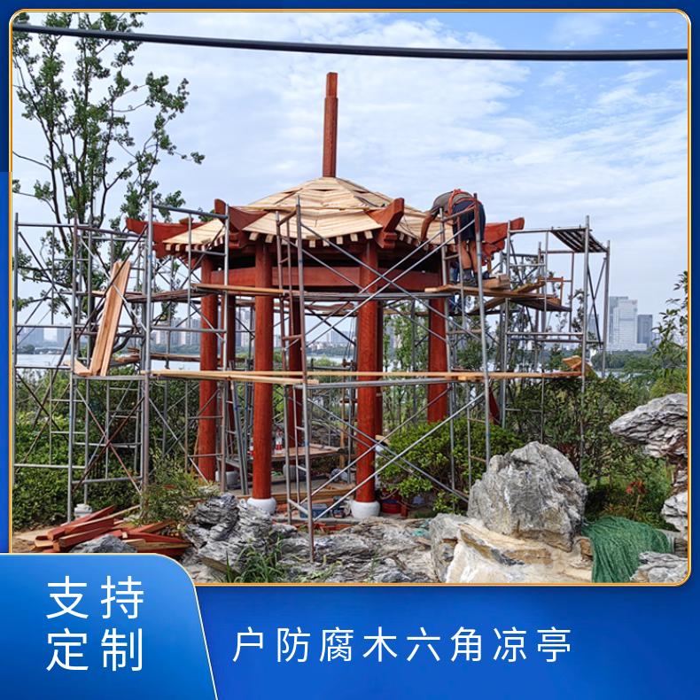 定制常规六角亭 园林户外古建双层仿古凉亭 防腐木亭子 天一木屋厂家