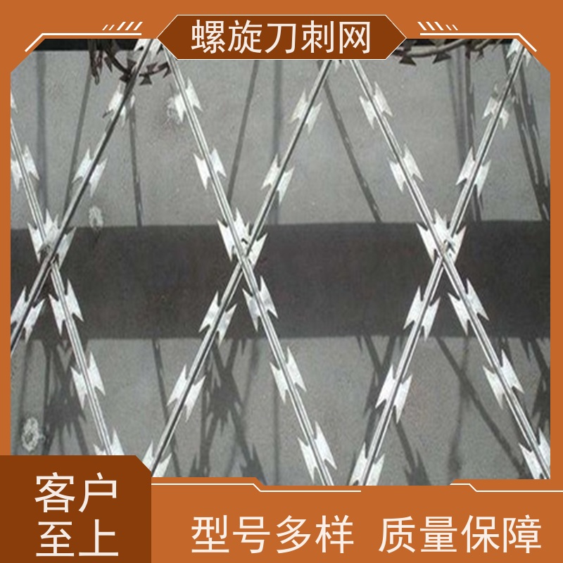 围墙防爬刺小区学校防盗网304不锈钢刀片刺绳安装