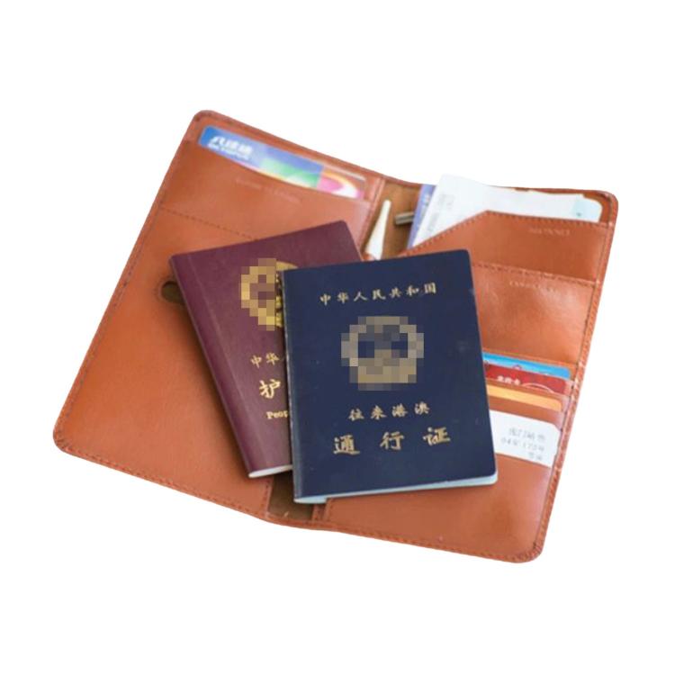 passport case多卡位功能竖款牛皮护照套车缝线旅行护照夹