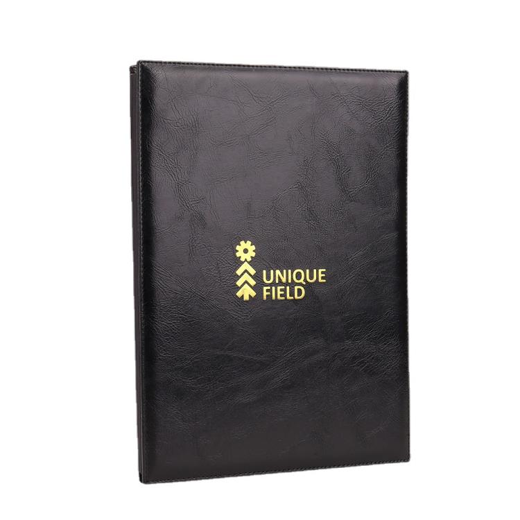 中东皮革配纸风琴资料夹A4万用手册皮套工厂服务指南菜单本定制