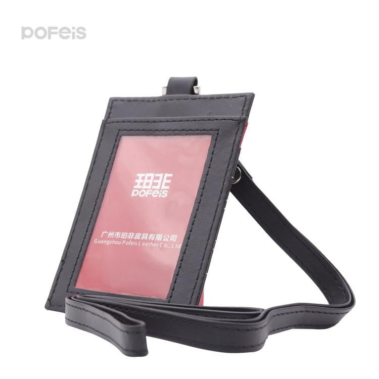 真皮证件卡套工作牌牛皮工作证工牌胸牌挂绳卡套可定厂牌员工牌