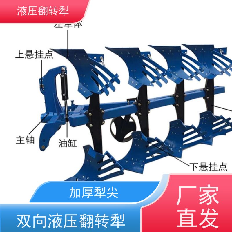 轻巧卡座栅条液压翻转犁 三铧耕地机实现高效农田耕作