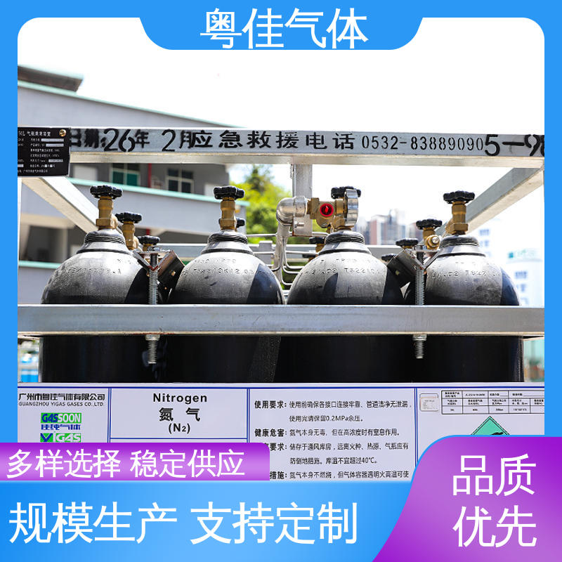 粤佳气体 氮气供应 实验室研究载气 可定制 制药工艺保障无菌