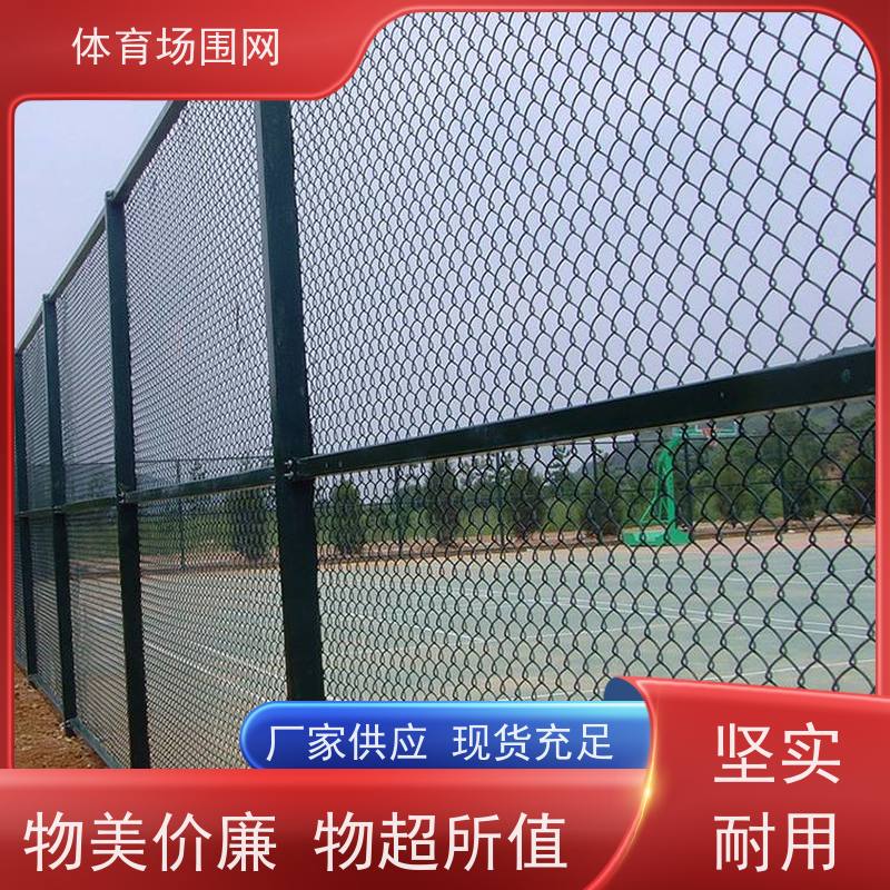 不锈钢勾花防护网 绿色包塑菱形网 户外训练场防护围网