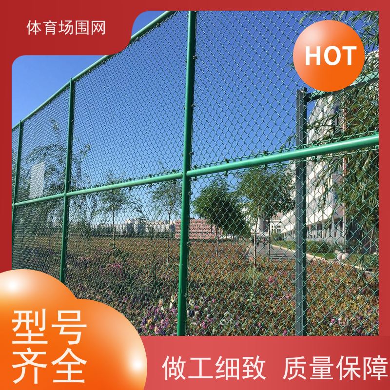 温年 2-6米高体育场铁丝网包塑球场围栏绿色菱形勾花网护栏