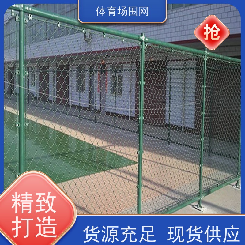 防腐防锈材质Q235浸塑安装笼式足球场围网包塑勾花球场围栏