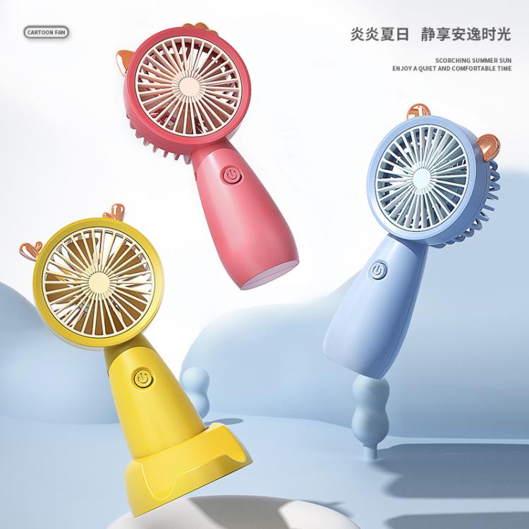 创意精巧手机支架台式风扇卡通USB充电手持功能多旅游小风扇厂家