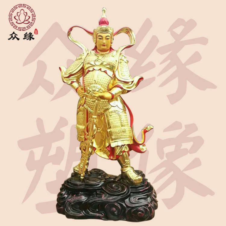 韦陀菩萨佛像释迦摩尼佛护法将军 韦陀毗陀树脂雕像