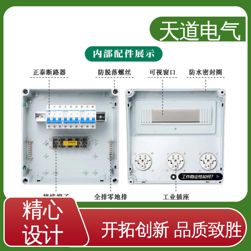 天道电气 PC/ABS阻燃壳体 坚固耐用耐寒耐热 防水插座配电箱