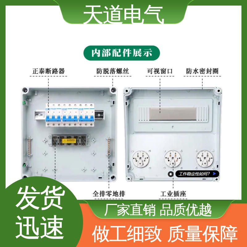 PC/ABS阻燃壳体 防水插座箱 坚固耐用耐寒耐热 天道电气