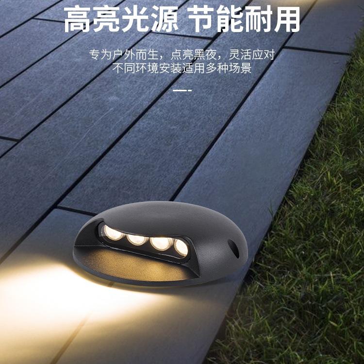 LED户外防水步道灯免开孔台阶龟背地埋灯踏步灯侧发光埋地灯
