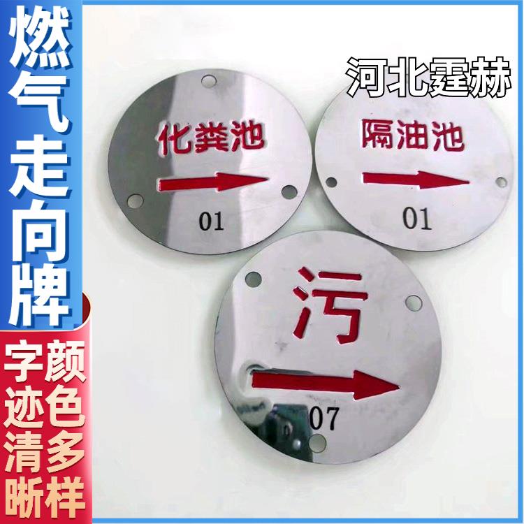 霆赫 电力电缆不锈钢走向牌 燃气供水管道警示标志牌 支持定制