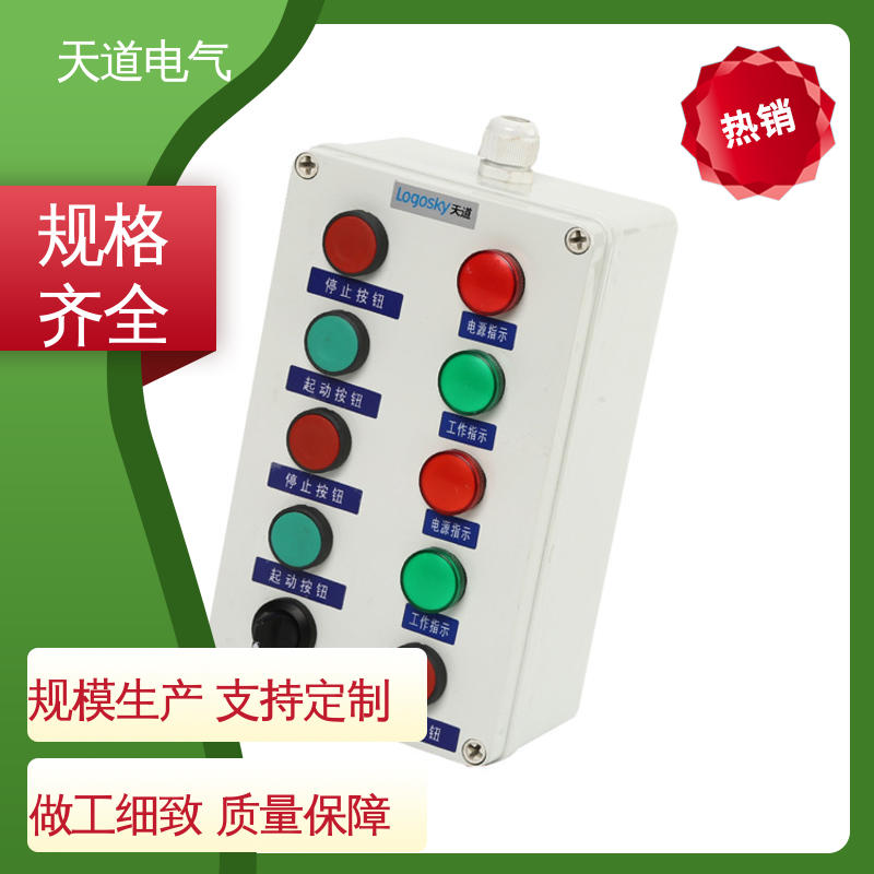  IP65防水 性能稳定 可高强度工作 塑料按钮控制盒 天道电气