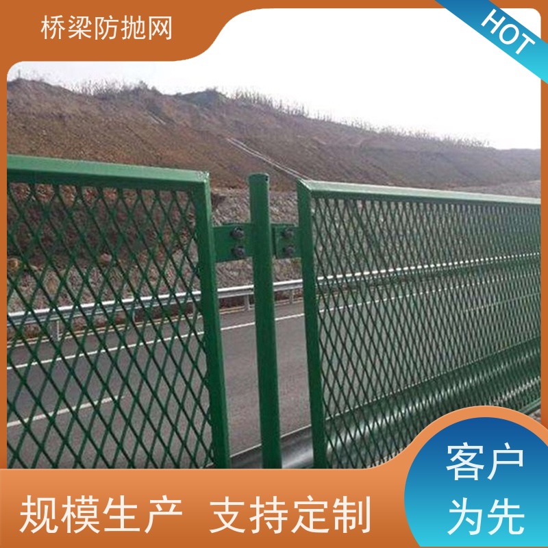 高速公路防眩网桥梁防护网分隔带网天桥两侧浸塑菱形钢板网护栏