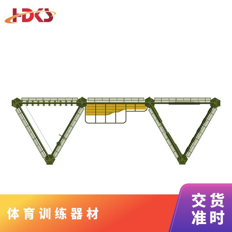 体能考核器材JF-A20SS-H型七面体双梁219柱攀岩三道带平台爬梯