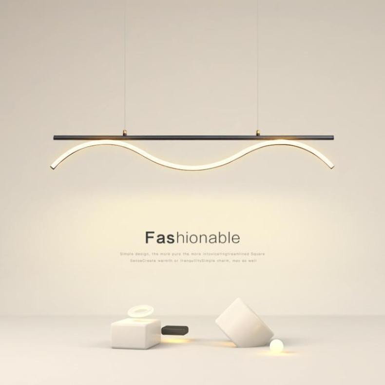 吧台灯网红餐厅灯简约现代艺术吧台饭厅餐桌灯led长条办公室吊灯