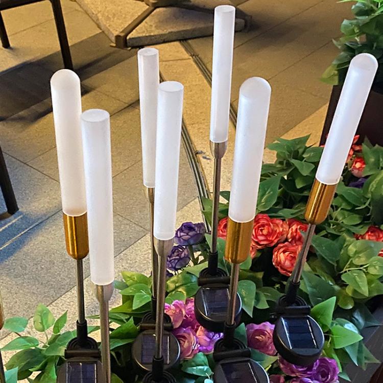 LED太阳能芦苇灯磨砂亚克力棒户外防水庭院花园装饰灯插地草坪灯