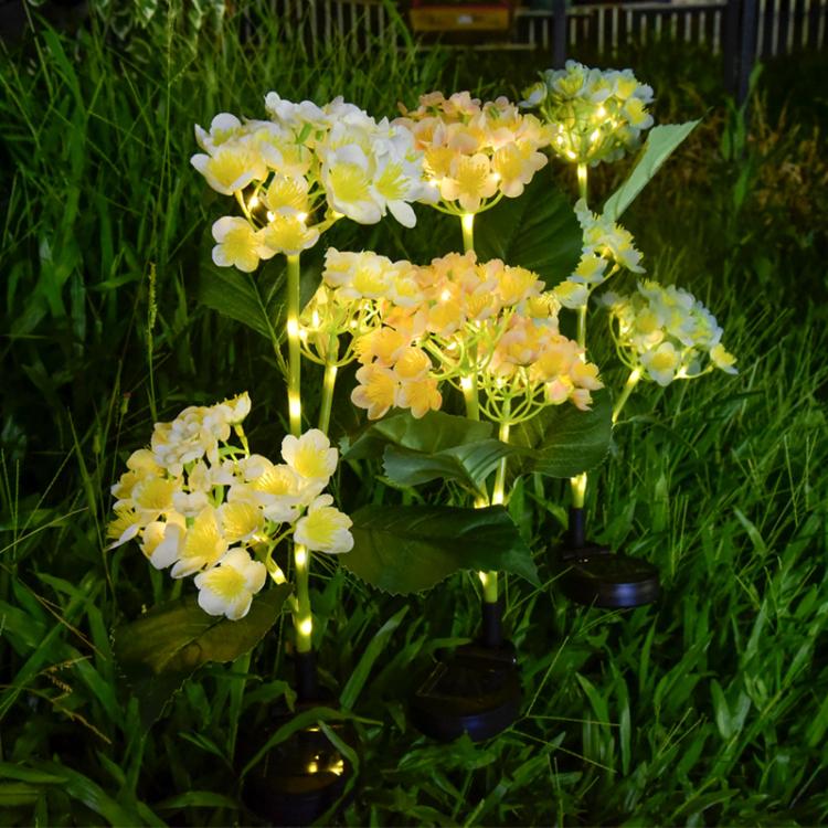 太阳能花灯3头仿真野蔷薇灯户外庭院灯花园别墅景观装饰草坪灯