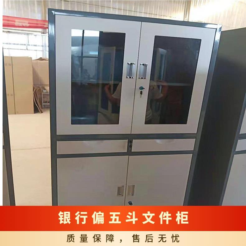 浩安特定制 对开门 抽屉玻璃文件柜 冷轧钢 灰白色 凭证资料档案柜