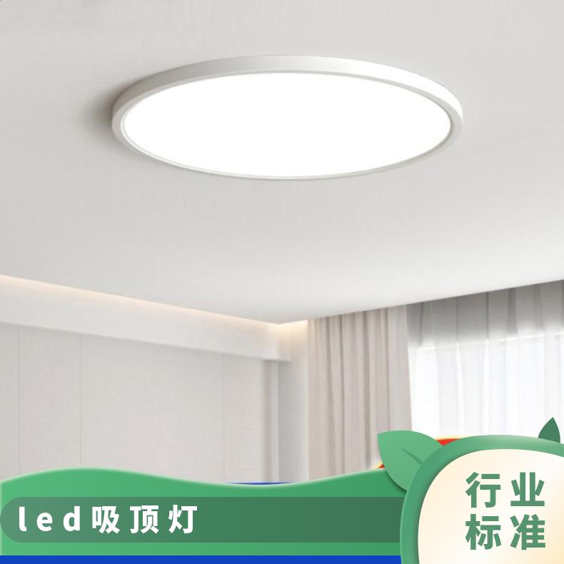卧室普瑞全光谱护眼超薄吸顶灯简约北欧创意书房家用led圆形房灯