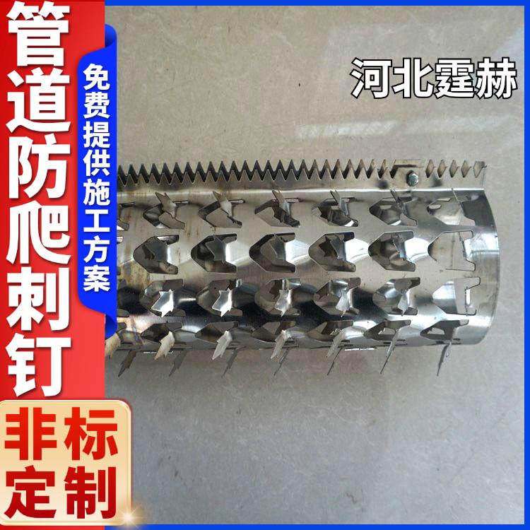 霆赫 管道防攀爬倒刺 圆筒刺钉 小区围墙防盗刺 防鼠刺 结实稳固
