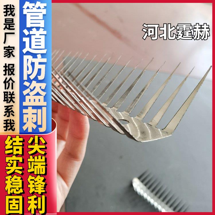 霆赫 不锈钢阳台平板防盗刺 镀锌排水燃气管道防爬刺 防鼠刺 不易生锈
